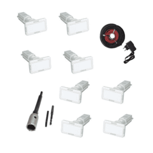 Pack de 8 assécheurs muraux intérieurs avec kit électrique et kit de perçage