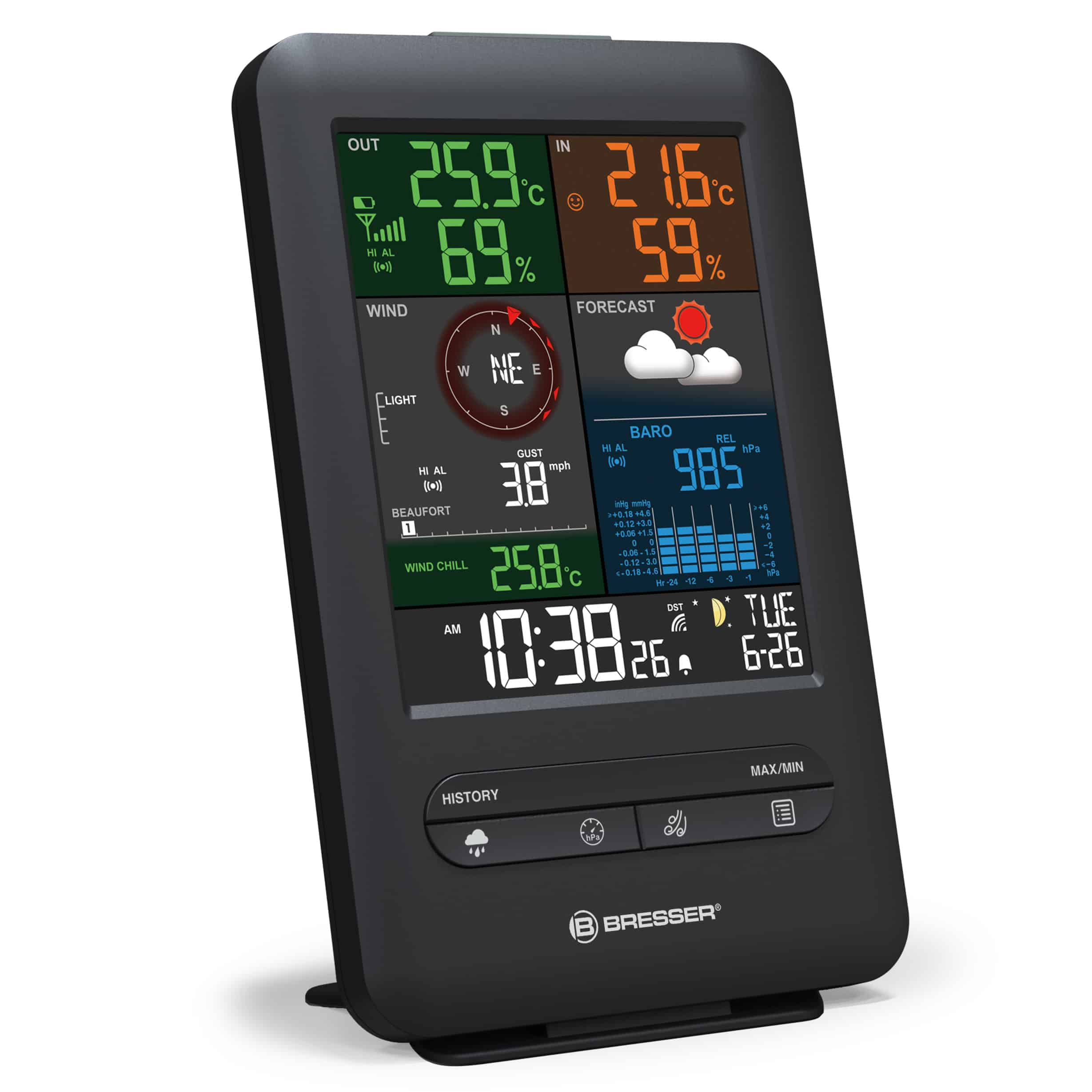 Centrale météo 5-en-1 Beaufort avec écran couleur – Image 2