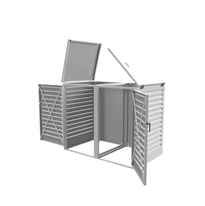 Abri poubelle Double en Aluminium thermolaqué