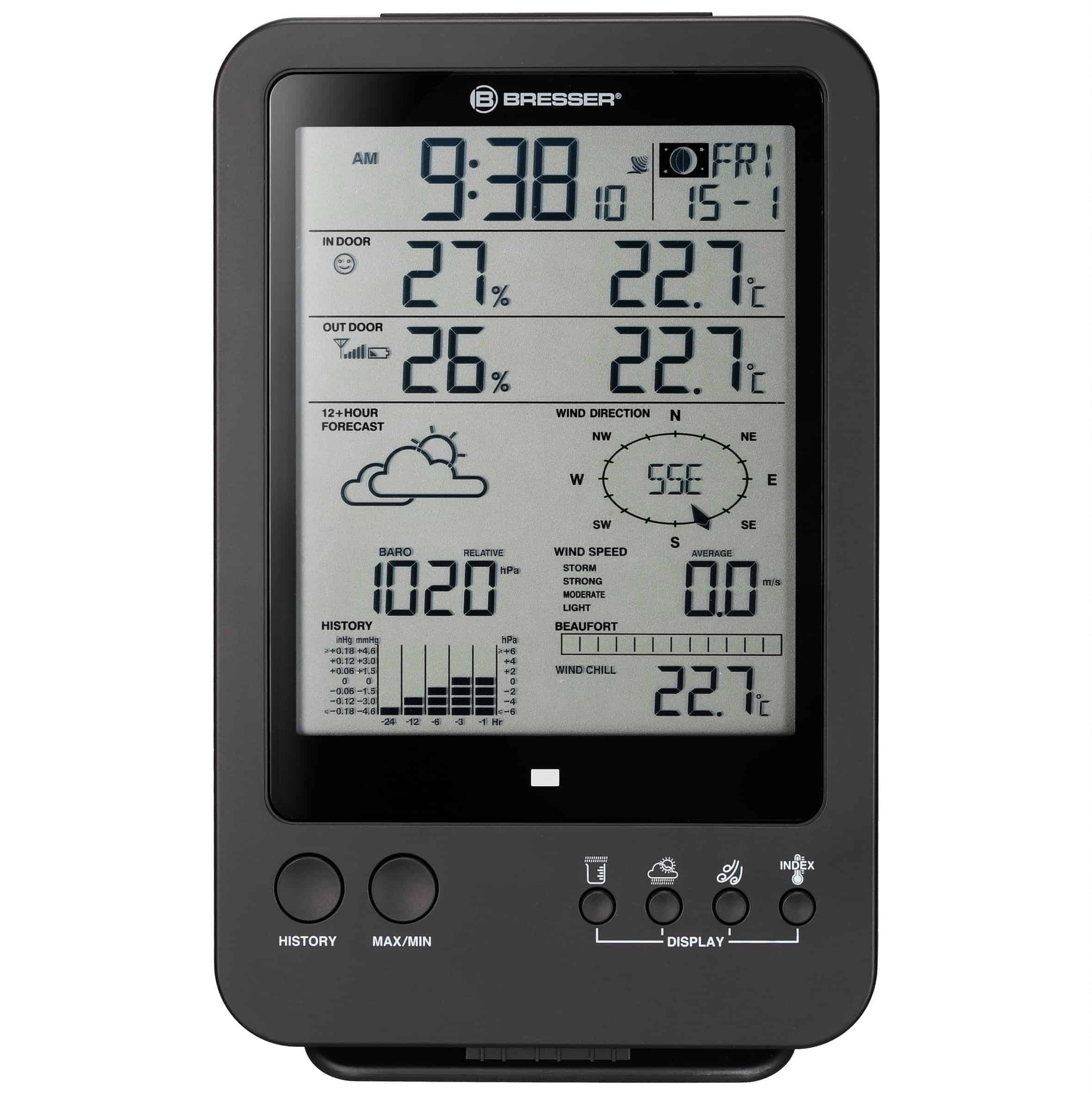 Centrale météo 5-en-1 avec capteur multifonctionnel
