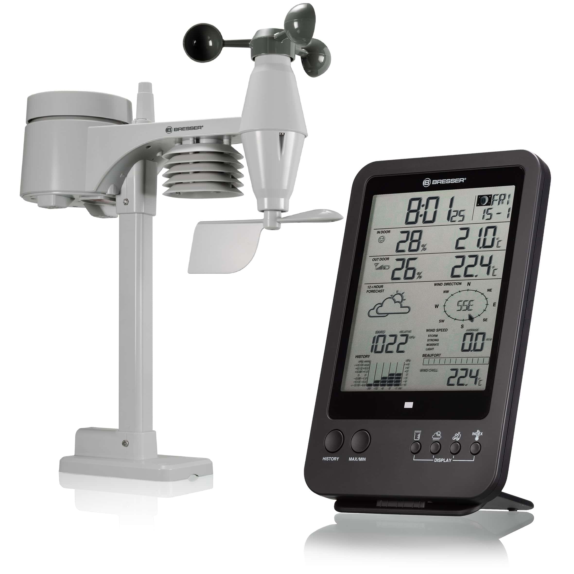 Centrale météo 5-en-1 avec capteur multifonctionnel