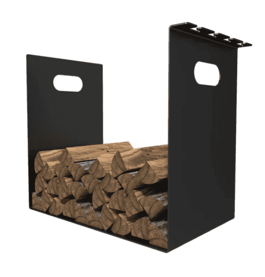 Porte-bûches design en métal Noir - Support à ustensiles