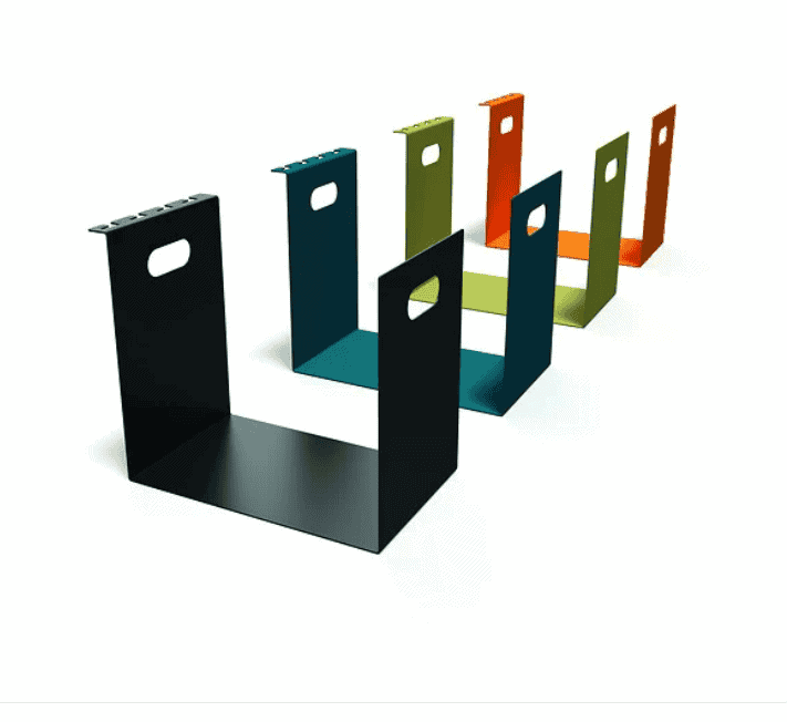 Porte-bûches design en métal Noir - Support à ustensiles
