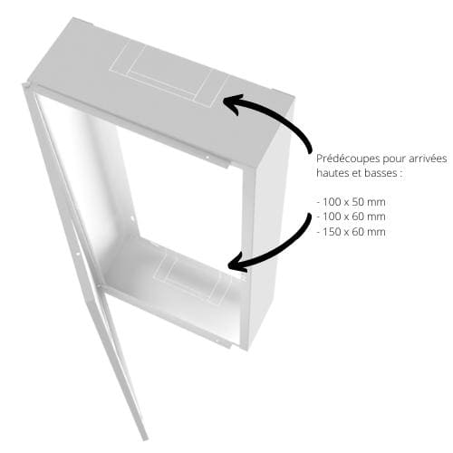 Coffret d'habillage ATOLE 13 modules en acier blanc avec PORTE CONNECT