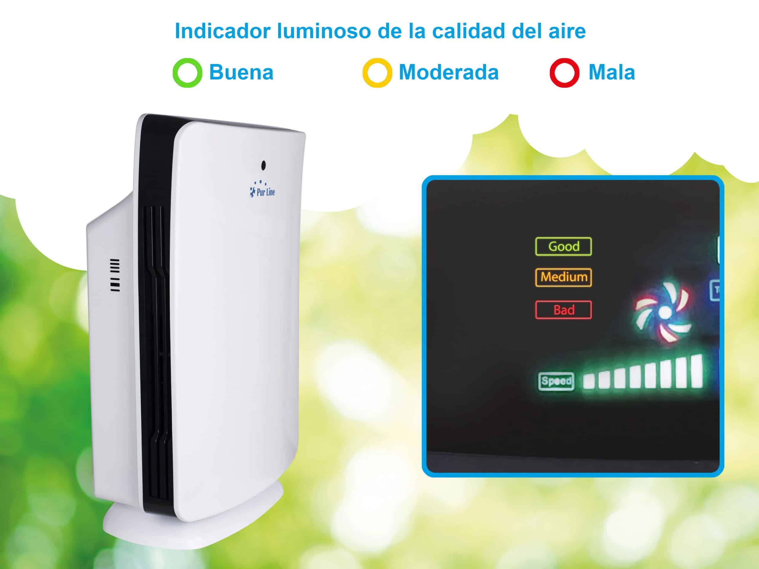 Purificateur d'air avec filtre HEPA, PM2, ioniseur, écran tactile LED, 3 vitesses et mode AUTO pour 40m2 – Image 3