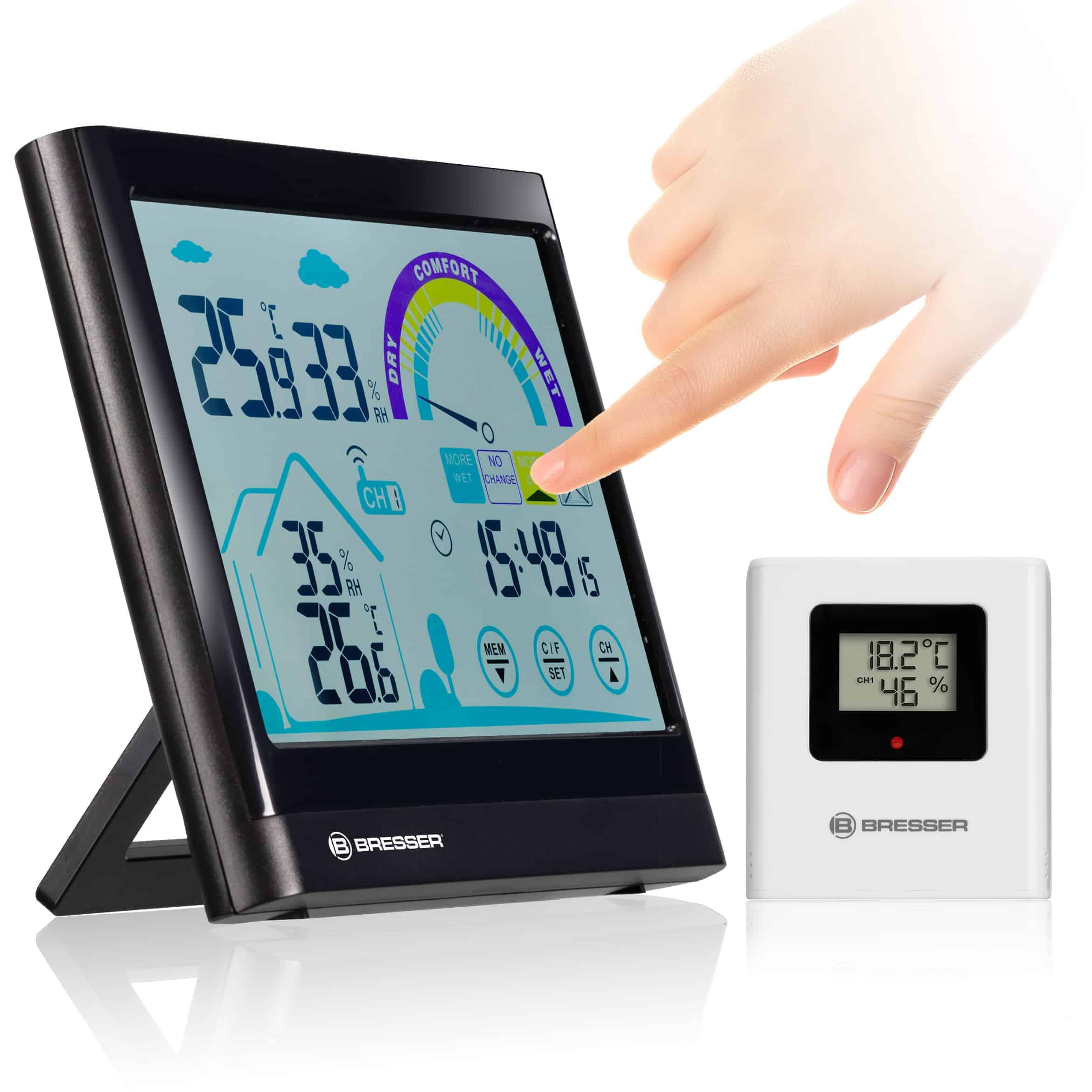Thermo-hygromètre VentAir avec écran tactile et recommandation de Ventilation
