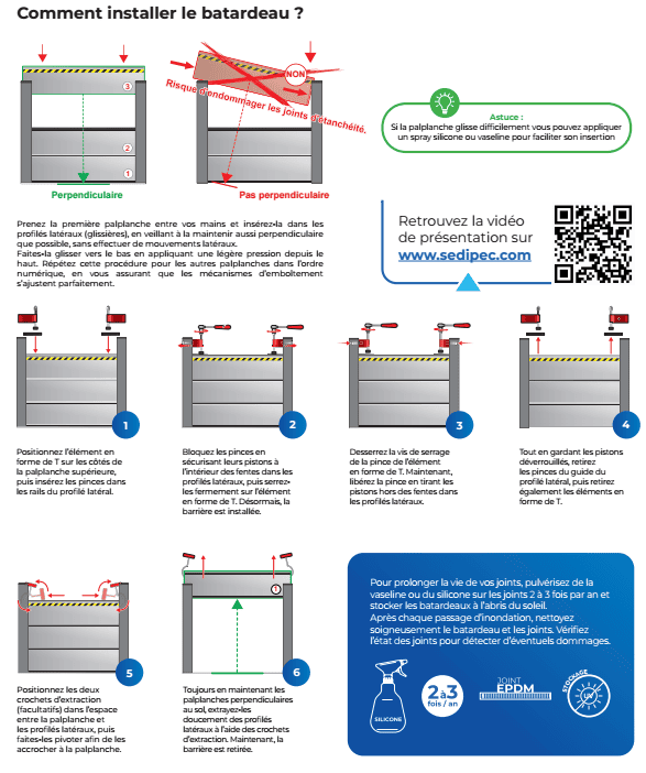 Comment installer un batardeau empilable
