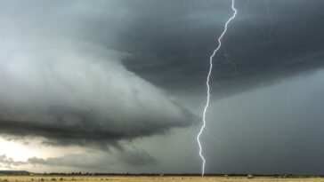 photographie d'un orage en belgique, éclair