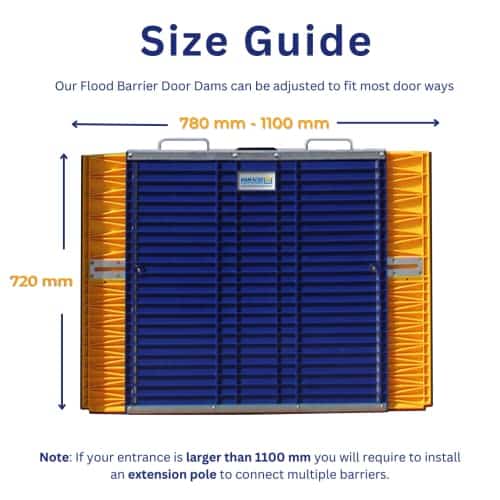 Barrière anti-inondation Dam Easy Flood Barrier - Largueur ajustable de 780 à 1100 mm – Image 2