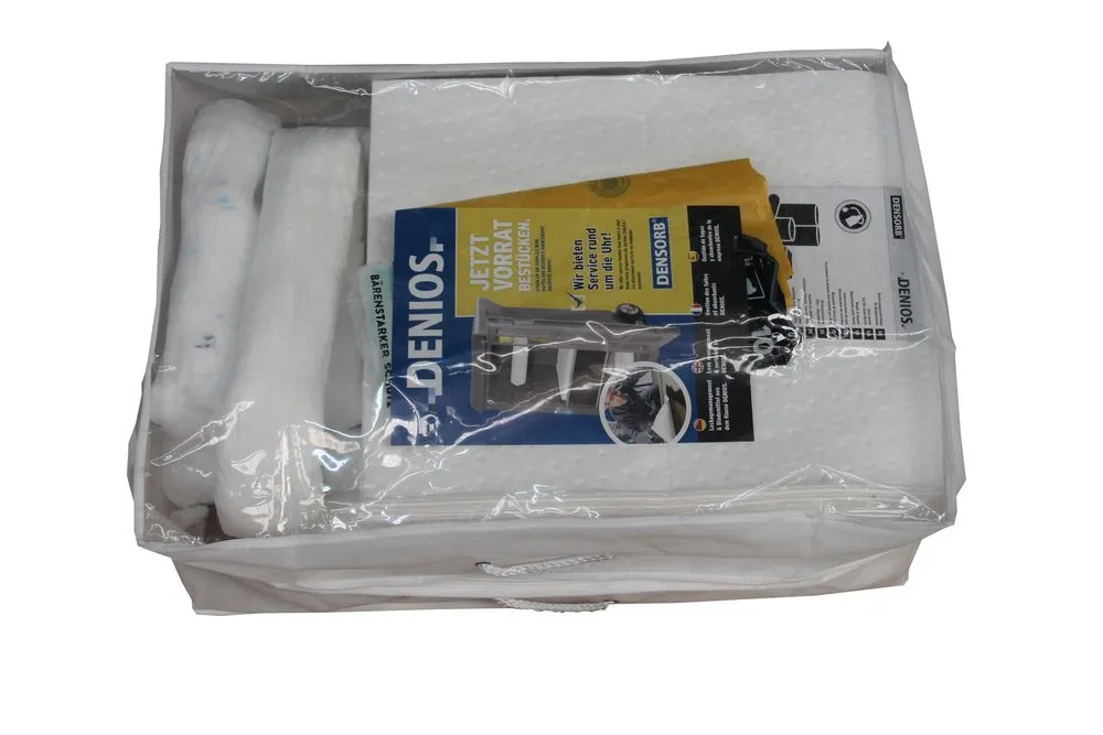 Kit d'absorbants mobile DENSORB, absorbants en sac compact et léger 50 L - hydrocarbure – Image 2
