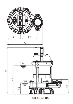 Pompe de drainage légère et submersible EUS Series 50HZ – Image 6