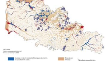 Carte des zones inondables du Nord Pas-de-Calais - risques de ruissellement, crues et submersions marines