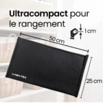 TAPIS ABSORBANT D'EAU LABA-TEX Capacité d'absorption de 5 litres, 6 unités, NOIR